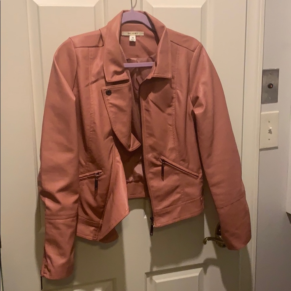 Pink faux leather jacket